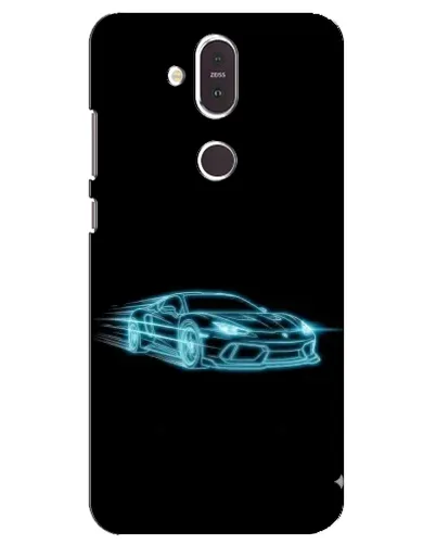 Чохол для Nokia 8.1 (2018) з картинкою «Неоновий контур Lamborghini»