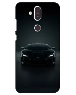 Чохол для Nokia 8.1 (2018) з картинкою «Чорний Lamborghini Aventador»