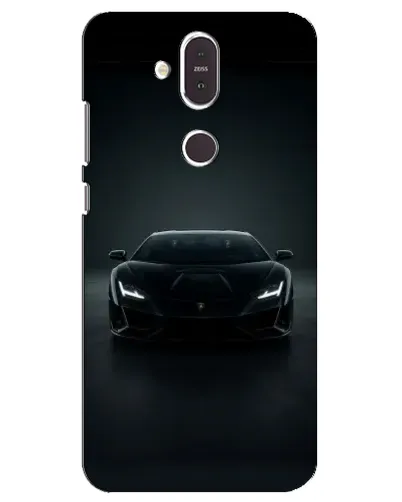 Чохол для Nokia 8.1 (2018) з картинкою «Чорний Lamborghini Aventador»
