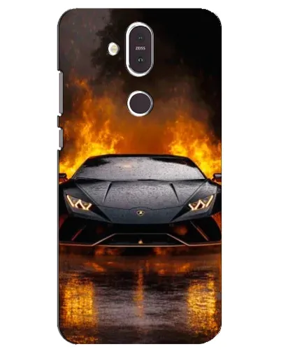 Чохол для Nokia 8.1 (2018) з картинкою «Lamborghini у вогні»