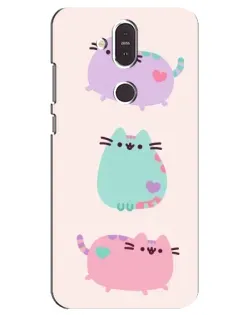 Чохол для Nokia 8.1 (2018) з картинкою «Pusheen тріо» Чохол для Nokia 8.1 (2018) з картинкою «Pusheen тріо»
