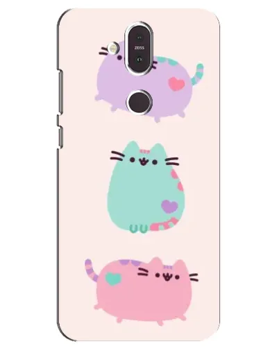 Чохол для Nokia 8.1 (2018) з картинкою «Pusheen тріо»