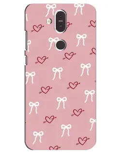 Чохол для Nokia 8.1 (2018) з картинкою «Серця та банти»