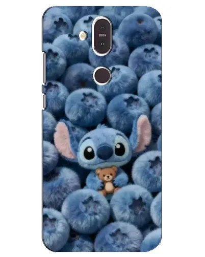 Чехол для Nokia 8.1 (2018) с картинкой «Стич и голубика»