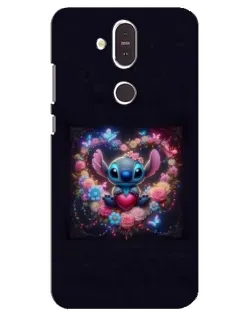Чехол для Nokia 8.1 (2018) с картинкой «Stitch в цветах» Чехол для Nokia 8.1 (2018) с картинкой «Stitch в цветах»