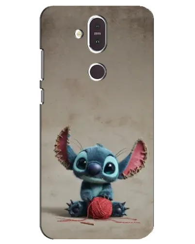 Чехол для Nokia 8.1 (2018) с картинкой «Стич на коричневом фоне»