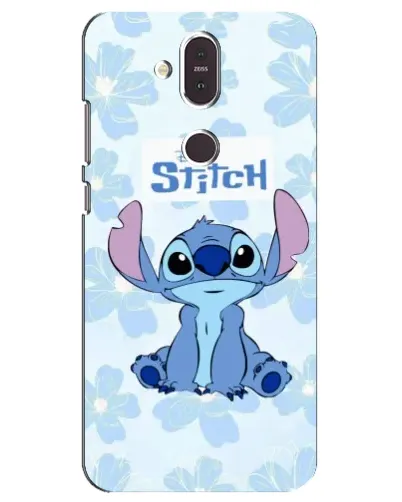 Чехол для Nokia 8.1 (2018) с картинкой «Stitch среди цветов»