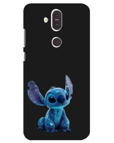 Чехол для Nokia 8.1 (2018) с картинкой «Стич на черном»