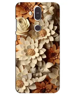 Чохол для Nokia 8.1 (2018) з картинкою «Бежевий флористичний декор»