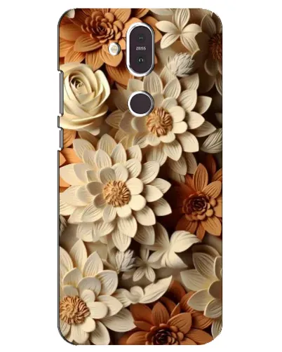Чохол для Nokia 8.1 (2018) з картинкою «Бежевий флористичний декор» Чохол для Nokia 8.1 (2018) з картинкою «Бежевий флористичний декор»