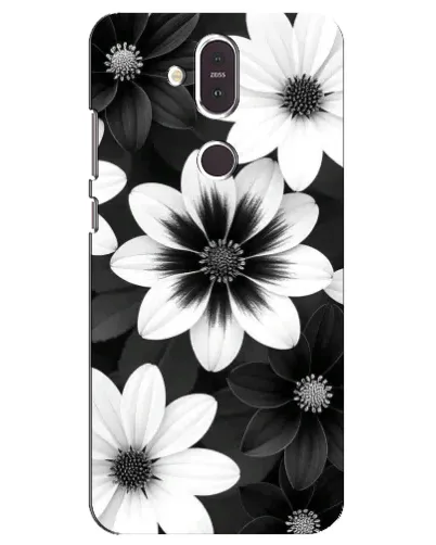 Чохол для Nokia 8.1 (2018) з картинкою «Монохромні айстри» Чохол для Nokia 8.1 (2018) з картинкою «Монохромні айстри»