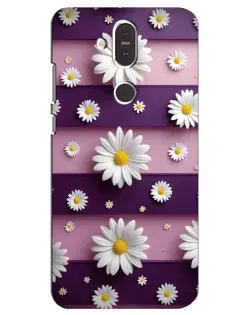 Чохол для Nokia 8.1 (2018) з картинкою «Ромашки на фіолетовому»