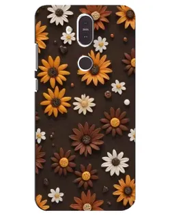 Чохол для Nokia 8.1 (2018) з картинкою «Візерунок з маленьких соняшників»