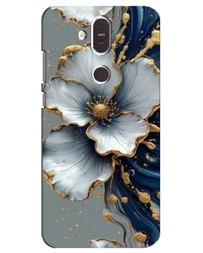 Чохол для Nokia 8.1 (2018) з картинкою «Біла квітка та золотий флюїд» Чохол для Nokia 8.1 (2018) з картинкою «Біла квітка та золотий флюїд»