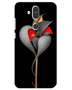 Чохол для Nokia 8.1 (2018) з картинкою «Срібна фантазійна квітка»