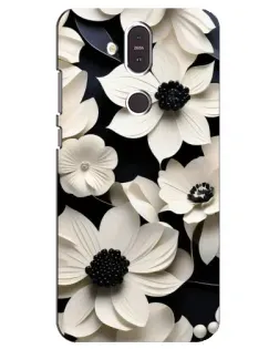 Чохол для Nokia 8.1 (2018) з картинкою «Об'ємні білі квіти»
