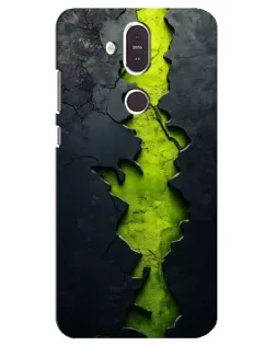 Чохол для Nokia 8.1 (2018) з картинкою «Салатовий розлом скелі»