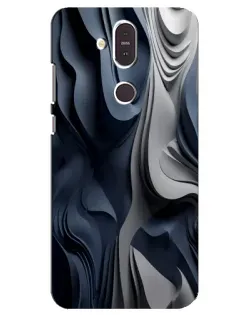 Чохол для Nokia 8.1 (2018) з картинкою «Об'ємні сині складки»