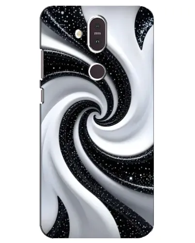 Чохол для Nokia 8.1 (2018) з картинкою «Чорно-біла спіраль»