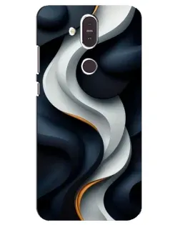 Чохол для Nokia 8.1 (2018) з картинкою «Об'ємні чорно-білі стрічки»