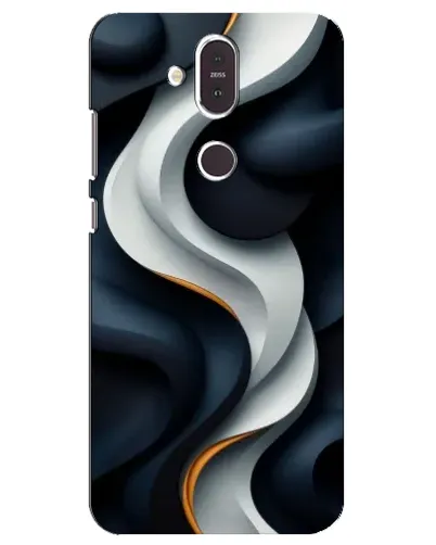Чохол для Nokia 8.1 (2018) з картинкою «Об'ємні чорно-білі стрічки»