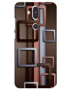 Чохол для Nokia 8.1 (2018) з картинкою «Коричневі об'ємні квадрати»