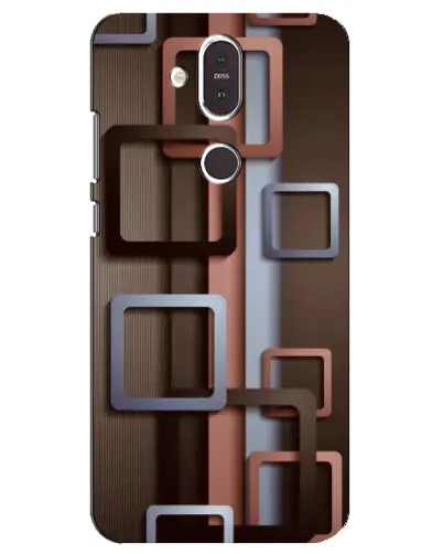 Чохол для Nokia 8.1 (2018) з картинкою «Коричневі об'ємні квадрати»