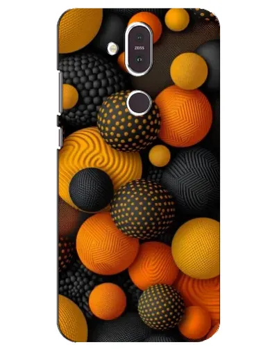 Чохол для Nokia 8.1 (2018) з картинкою «Об'ємні помаранчеві сфери»