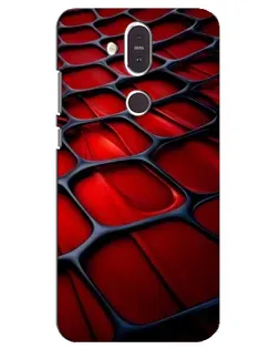 Чохол для Nokia 8.1 (2018) з картинкою «Червона глянцева сітка»