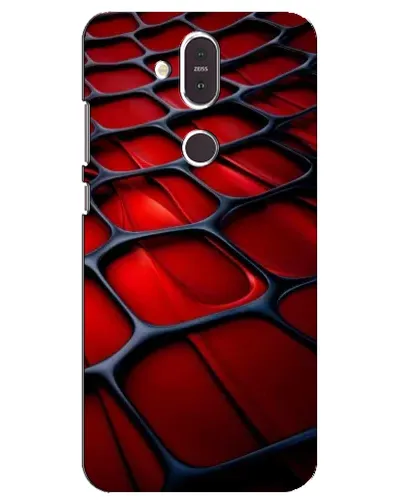 Чохол для Nokia 8.1 (2018) з картинкою «Червона глянцева сітка»