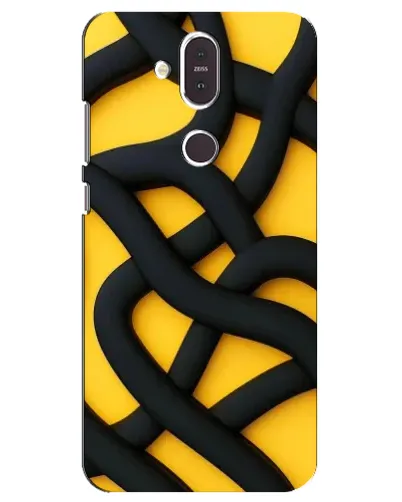Чохол для Nokia 8.1 (2018) з картинкою «Чорне жовте переплетення»