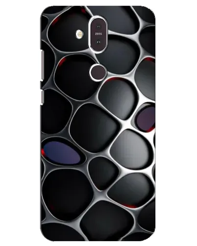Чохол для Nokia 8.1 (2018) з картинкою «Об'ємна темна решітка»