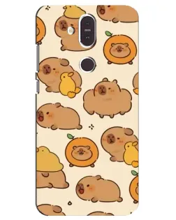 Чохол для Nokia 8.1 (2018) з картинкою «Капібари з апельсинами»
