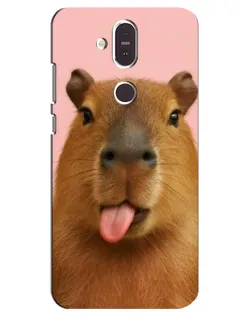 Чохол для Nokia 8.1 (2018) з картинкою «Капібара з язиком»
