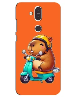 Чохол для Nokia 8.1 (2018) з картинкою «Капібара на скутері»