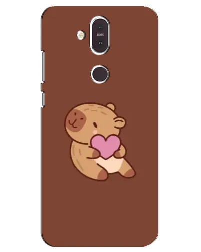 Чехол для Nokia 8.1 (2018) с картинкой «Капибара с сердцем»