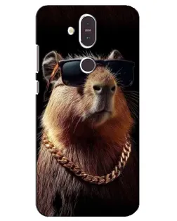 Чохол для Nokia 8.1 (2018) з картинкою «Капібара золотий ланцюг»