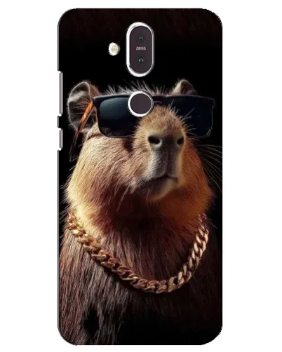 Чехол для Nokia 8.1 (2018) с картинкой «Капибара золотая цепь»