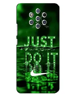 Чехол для Nokia 9 с картинкой «Зеленый неоновый Nike»