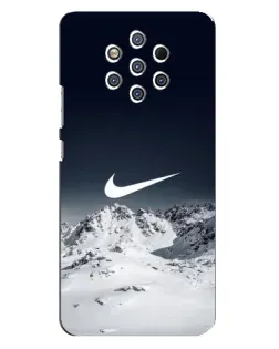 Чехол для Nokia 9 с картинкой «Nike — зимние горы»