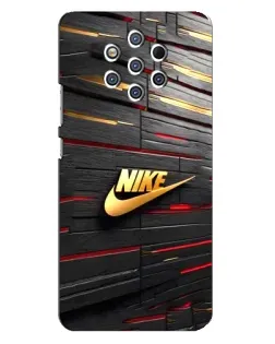 Чехол для Nokia 9 с картинкой «Золотой Nike на металле»