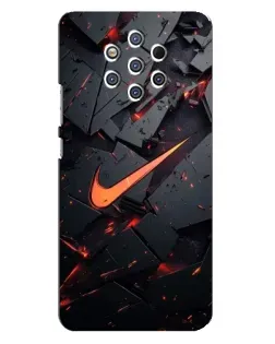 Чехол для Nokia 9 с картинкой «Nike — эффект разломов»