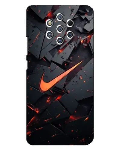 Чехол для Nokia 9 с картинкой «Nike — эффект разломов»