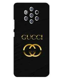 Чехол для Nokia 9 с картинкой «Золотой логотип Gucci»