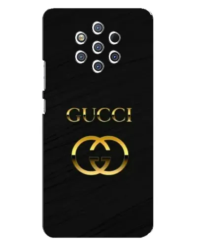 Чехол для Nokia 9 с картинкой «Золотой логотип Gucci»