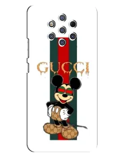 Чехол для Nokia 9 с картинкой «Микки Маус Gucci — полосы»