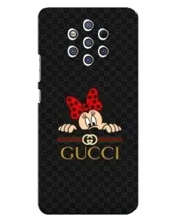Чехол для Nokia 9 с картинкой «Минни Маус Gucci — черный»