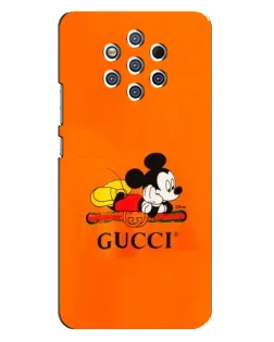 Чехол для Nokia 9 с картинкой «Микки Маус Gucci — оранж»
