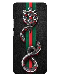 Чехол для Nokia 9 с картинкой «Gucci — змея на полосе»