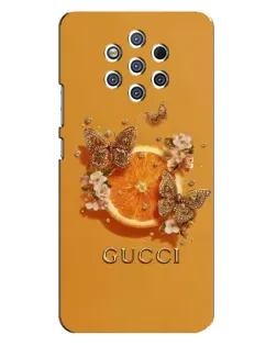 Чехол для Nokia 9 с картинкой «Gucci — золотые бабочки»